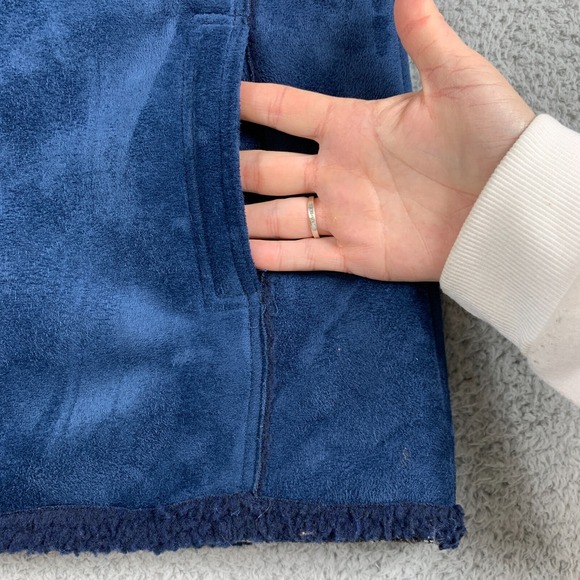 Red River Vest Womens 2X Blue Faux Suede Aztec Southwest Lined Heavyweight Zip - Picture 9 of 13